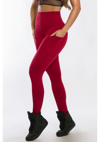 Calça Legging com Bolso Lateral (Vinho) | Ref: K2424-B