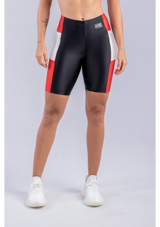 Bermuda com Faixa e Bolso Lateral (Vermelho / Preto / Branco) | Ref: K3327-B