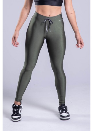 Calça Legging com Cadarço (Verde Militar) | Ref: K3334-B