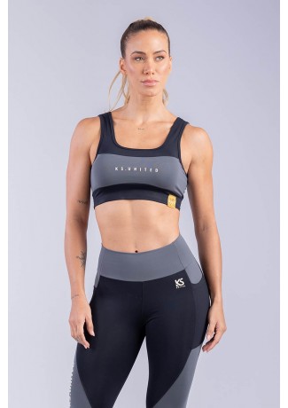 Top com Decote Quadrado (Preto / Chumbo) | Ref: K3296-A