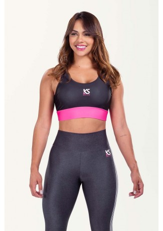Top com Alças Médias Estampa Digital (Pink Straingh) | Ref: K3532-A
