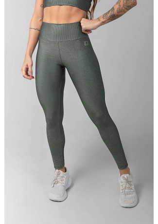 Calça Legging Estampa Digital com Cós Duplo (Verde Militar) | Ref: K3600-J