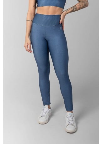 Calça Legging Estampa Digital com Cós Duplo (Azul Marinho) | Ref: K3600-Q