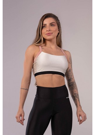 Top com Alças Coloridas (Off-White / Rosa / Preto) | Ref: K3436-A