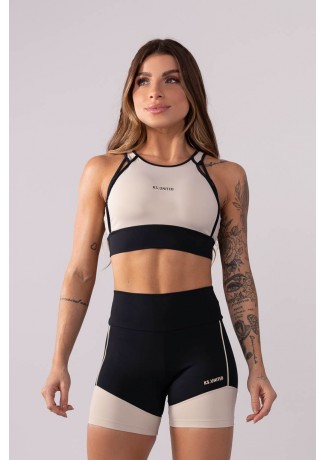 Top com Alças e Detalhe em Viés (Off-White / Preto) | Ref: K3512-A