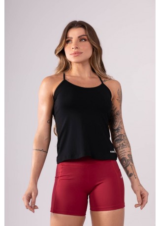 Camiseta com Detalhe nas Costas (Preto) | Ref: K3554-A