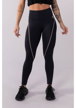 Calça Legging Bico e Recorte Coração (Preto / Off-White) | Ref: K3542-A