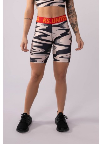 Bermuda Estampada (Off-White / Preto / Laranja) | Ref: K3307-A