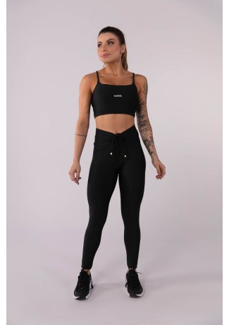 Calça Legging com Franzido no Cós (Preto) | Ref: K3573-A