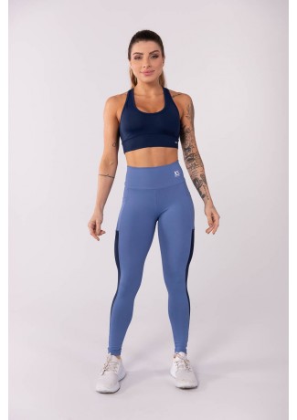 Calça Legging com Bolsos Laterais (Azul / Azul Marinho) | Ref: K3713-A