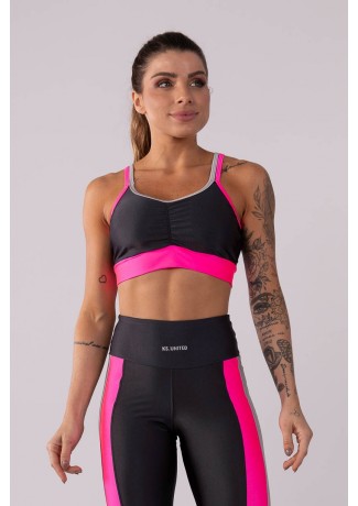 Top Tricolor (Preto / Rosa / Cinza) | Ref: K3568-A