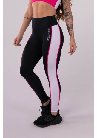 Calça Legging com Vivo e Recorte Lateral (Preto / Rosa / Branco) | Ref: K3613-A