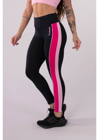 Calça Legging com Faixas Duplas e Vivo (Preto / Rosa / Rosa Claro / Off-White) | Ref: K3626-A