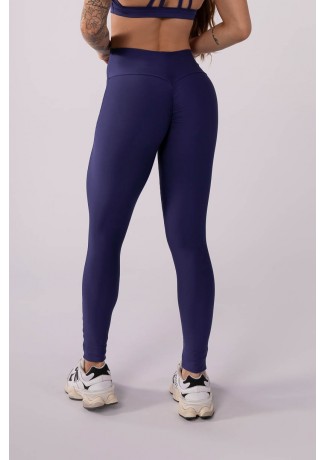 Calça Legging sem Gancho com Franzido (Azul Marinho) | Ref: K3635-B