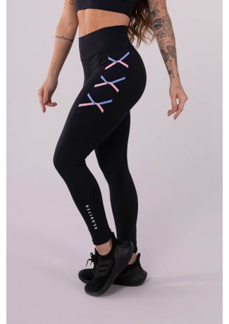 Calça Legging com Trançado Lateral (Preto / Azul Claro / Rosa Claro) | Ref: K3666-A