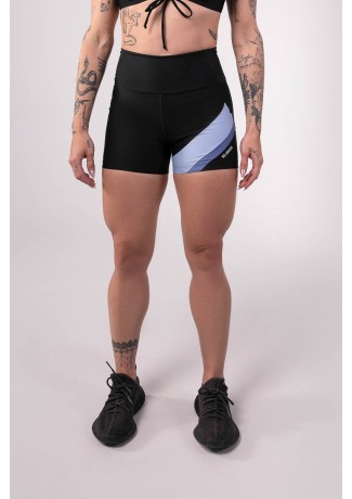 Short Com Recorte Diagonal (Preto / Azul / Azul Claro) | Ref: K3755-A