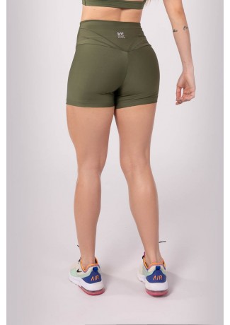 Short com Cobertura no Cós Costas (Verde Militar) | Ref: K3777-C