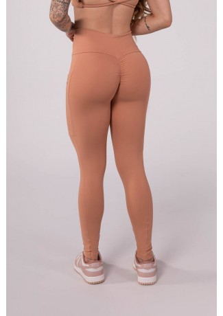Calça Legging com Franzido e Bolso (Nude) | Ref: K3445-F