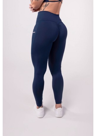 Calça Legging com Franzido e Bolso (Azul Marinho) | Ref: K3445-G
