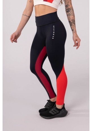 Calça Legging com Recorte Entrepernas (Preto / Vermelho / Vinho) | Ref: K3517-B