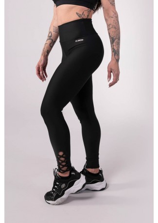 Calça Legging com Detalhe Cruzado na Barra (Preto) | Ref: K3802-A