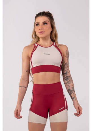 Top com Alças e Detalhe em Viés (Off-White / Vinho) | Ref: K3512-D