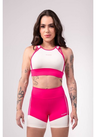 Top com Alças e Detalhe em Viés (Off-White / Rosa) | Ref: K3512-E