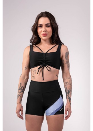 Top com Frente Franzida (Preto) | Ref: K3754-A