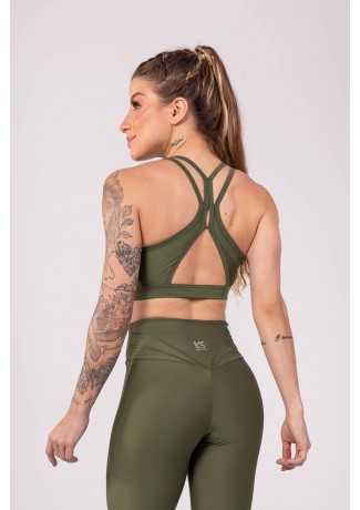 Top com Alças Duplas Nas Costas (Verde Militar) | Ref: K3775-D