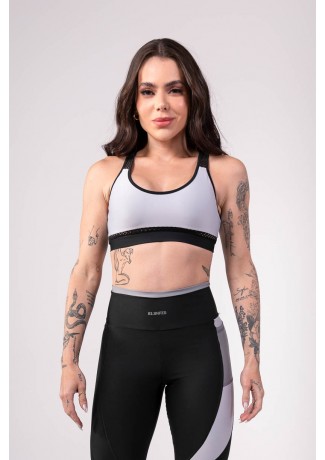 Top com Detalhes De Tela (Branco / Preto) | Ref: K3793-A