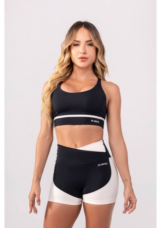 Top com Alças Duplas Cruzadas (Preto / Off-White) | Ref: K3748-A