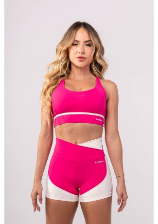 Top com Alças Duplas Cruzadas (Rosa / Off-White) | Ref: K3748-B