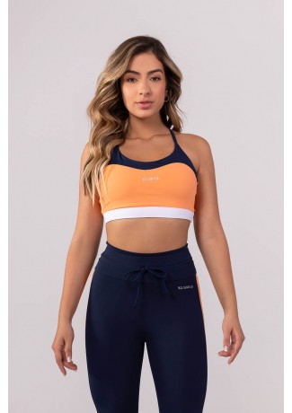 Top com Alças Cruzadas Reguláveis (Laranja / Azul Marinho / Off-White) | Ref: K3859-A