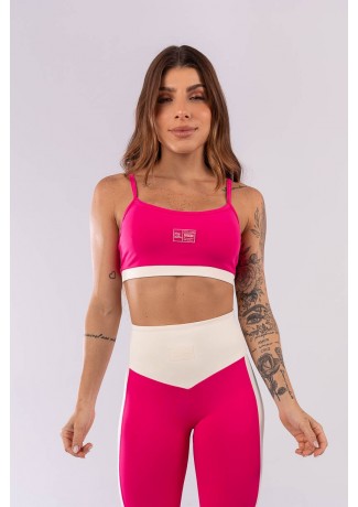 Top Bicolor com Regulagem (Rosa / Off-White) | Ref: K3950-B