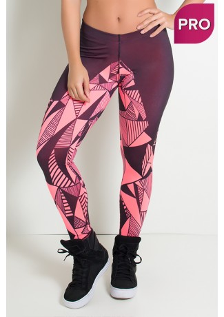 Legging Sublimada PRO (Triângulos Rosa Neon) | Ref: NTSP15-002