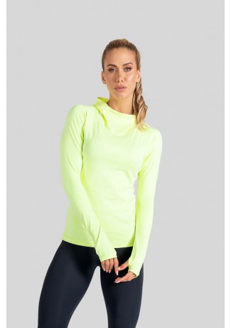 Blusa de Manga Longa com Capuz Mesclado (Amarelo) | Ref: K3097-G