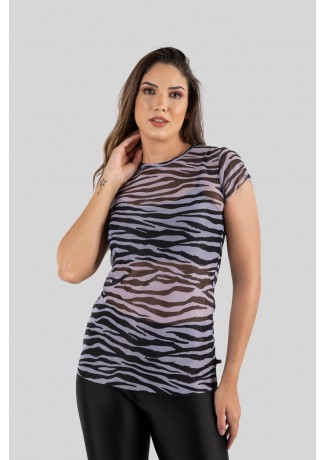Blusa Manguinha Estampa Digital (Zebra Preta) | Ref: K3017-B