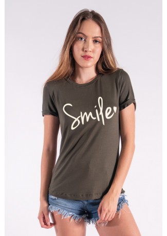 Blusa Nózinho com Silk Smile (Verde Militar) | Ref: K2840-I