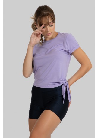 Blusa Viscolycra com Detalhe de Amarrar Lateral (Lilás) | Ref: GO400-F