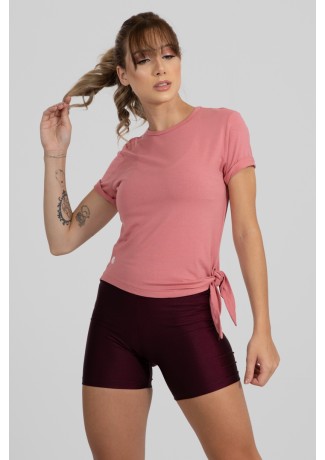 Blusa Viscolycra com Detalhe de Amarrar Lateral (Salmão) | Ref: GO400-D