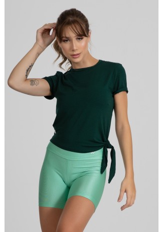 Blusa Viscolycra com Detalhe de Amarrar Lateral (Verde Bandeira) | Ref: GO400-C