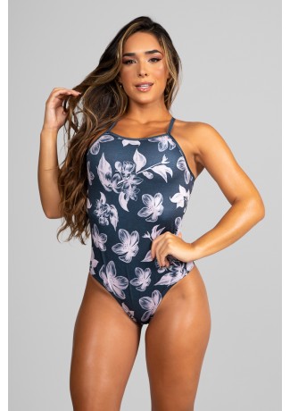 Body Nadador Fitness Estampa Digital Drawn Flowers | Ref: GO321