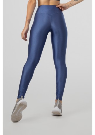 Calça Legging Tecido Platinado com Cós Triangular (Azul) | Ref: GO530-E