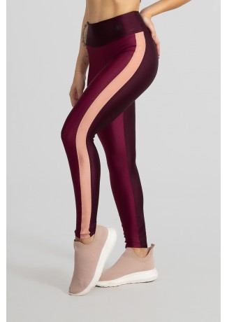 Calça Legging Tecido Platinado com Faixa Frontal (Bordô / Vinho / Rosê) | Ref: GO464-C
