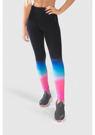 Calça Legging Fitness Estampa Digital Pink Blue Gradient | Ref: GO237