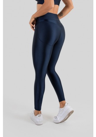 Calça Legging Tecido Platinado Levanta Bumbum (Azul Marinho) | Ref: K3210-E