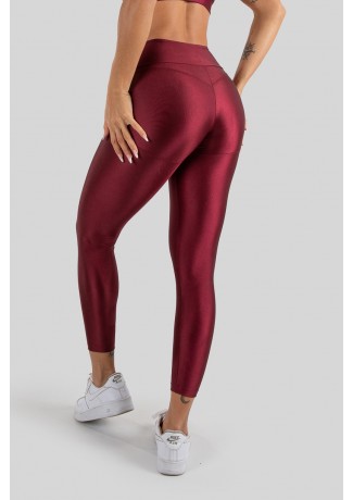 Calça Legging Tecido Platinado Levanta Bumbum (Vinho) | Ref: K3210-C