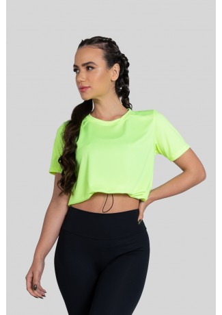 Cropped de Manga Curta com Regulagem (Verde) | Ref: K3169-B