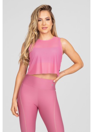 Cropped Soltinho de Tule (Rosa) | Ref: K2874-H