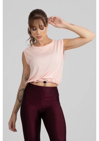 Cropped Viscolycra com Regulagem (Rosa Claro) | Ref: GO412-D